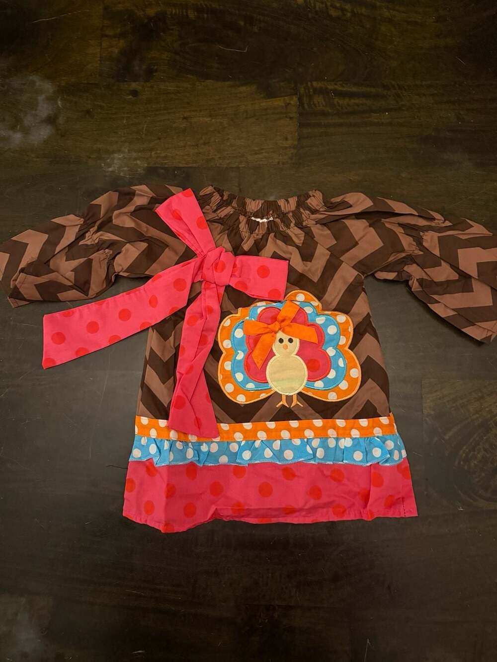 Unbranded Girls Thanksgiving Dress with Ruffles 0-6M